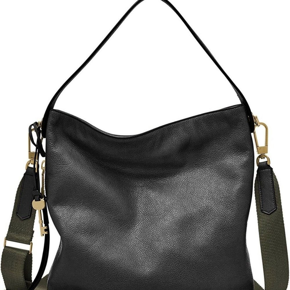 Fossil Women's Maya Small Hobo Purse Handbag  Blk